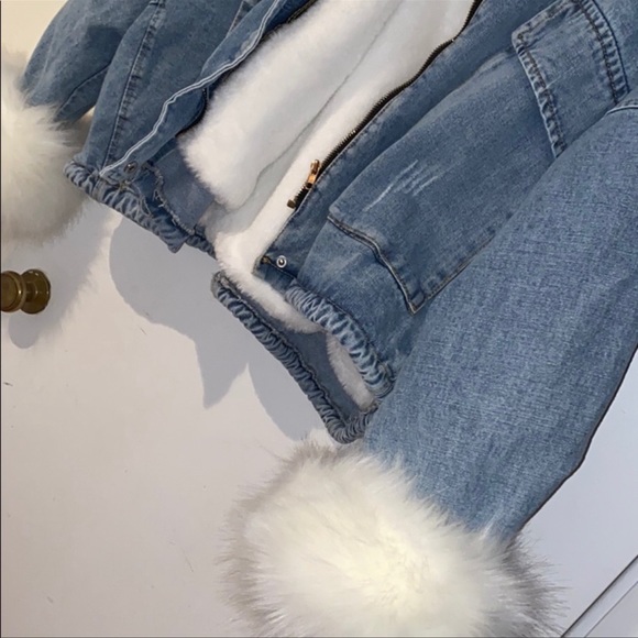 PLT Faux-Fur Trim Denim Jacket - Picture 3 of 4
